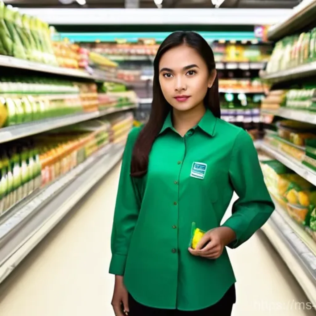 소비자가 알아야 할 그린워싱의 정의 - **Prompt 1: The Deceptive Green Label**
"A brightly lit supermarket aisle in Malaysia. On a prom...