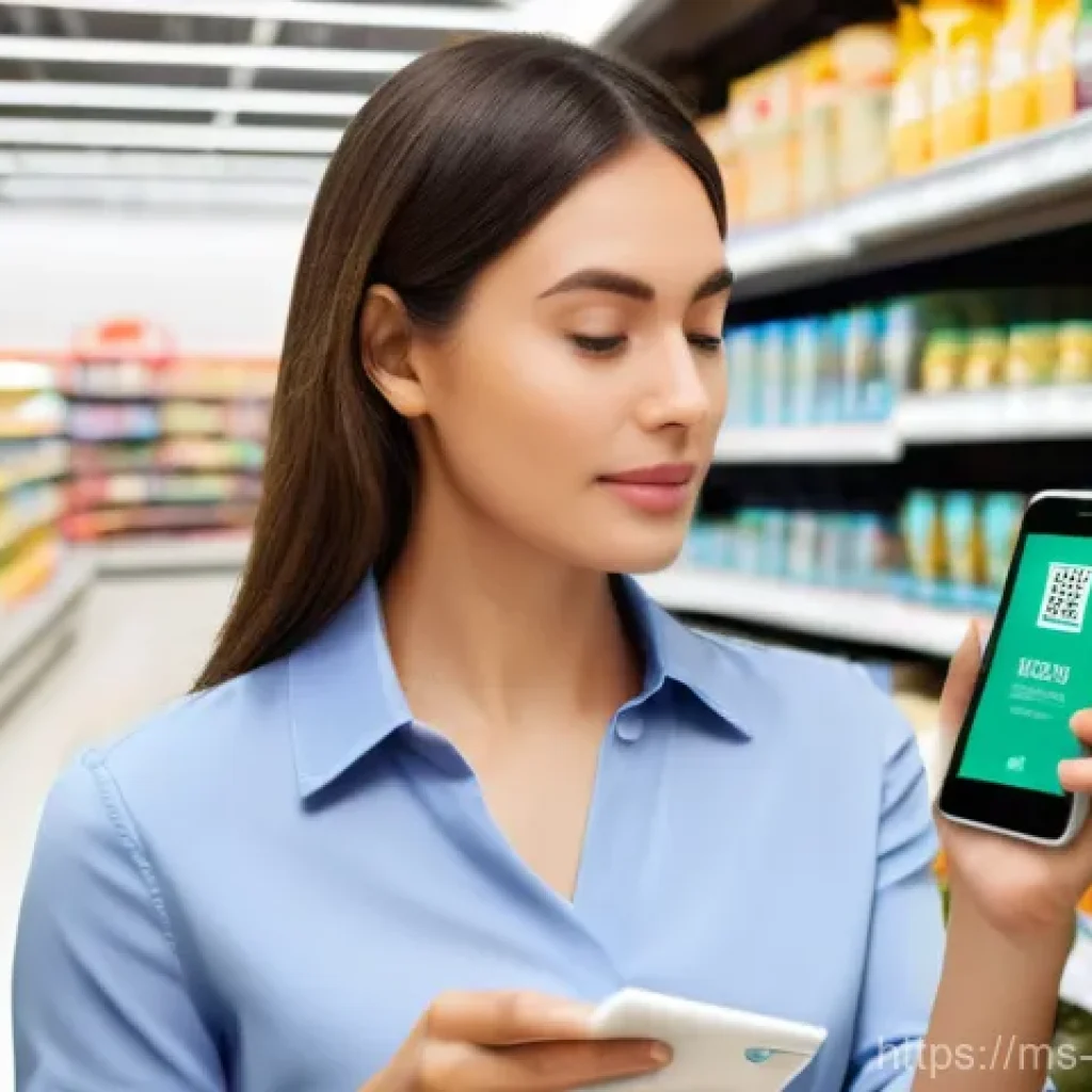 그린워싱 방지를 위한 기업의 역할 - **Prompt: The Informed Consumer's Choice**
A bright, clean image of a conscious consumer, a woma...