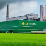 Home 3 그린워싱을 알리는 블로그 작성법 - **Prompt 1: The Green Façade of a Factory**
A wide shot of a large industrial complex under a br...